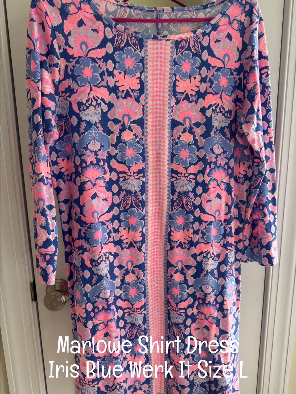 Lilly Pulitzer Marlowe Dress in Iris Blue Werk It - Picture 2 of 6